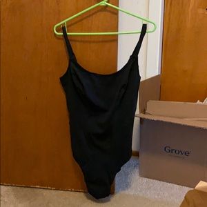 Black one piece swim suit